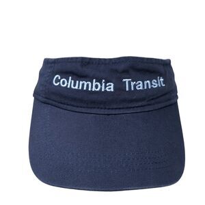 Columbia Transit Strapback Sun Visor Hat Blue OS Adjustable Embroidered Anvil